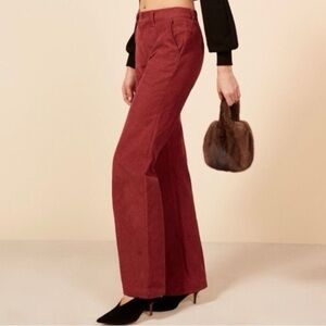 REFORMATION DILLION CORDUROY PANTS WIDE STRAIGHT 25
